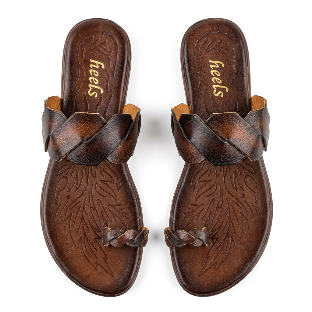 Darcy Leather Thumb Kohlapuri Slippers - The Heels India
