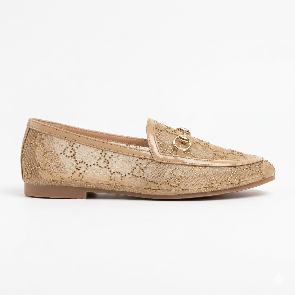 Linda Cushioned Bling Mesh Loafers - The Heels India