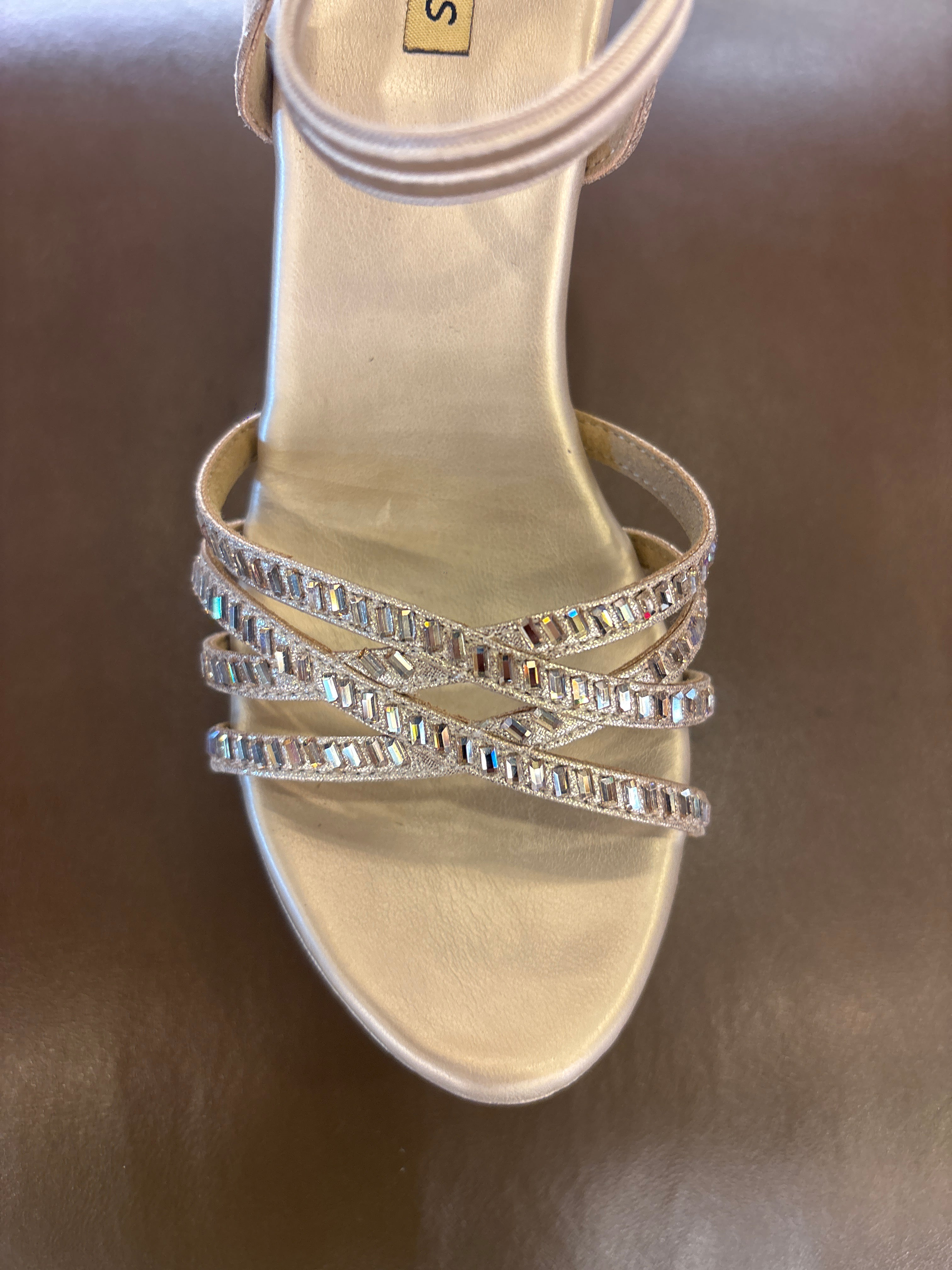Zara Bling Back Elastic Wedge Platform Heels