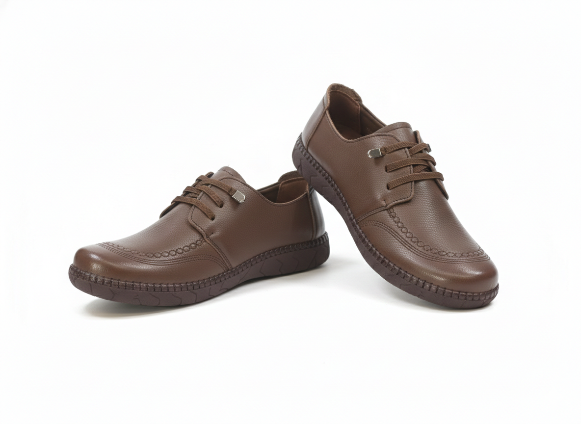 Arianna Premium Leather Casual Lace Up Derby Shoes