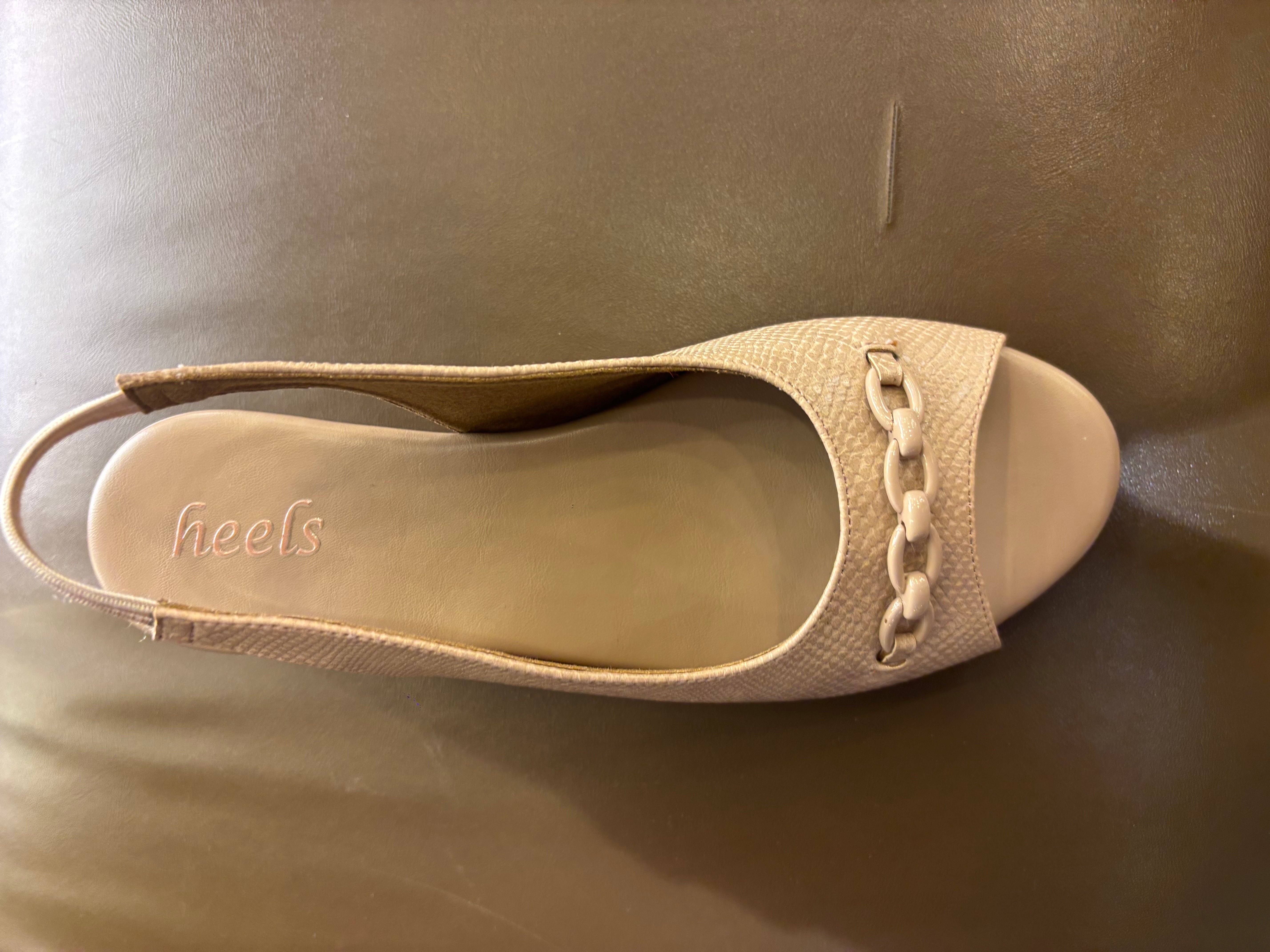 Serena Wedge Back Elastic Peep Toe Sandal