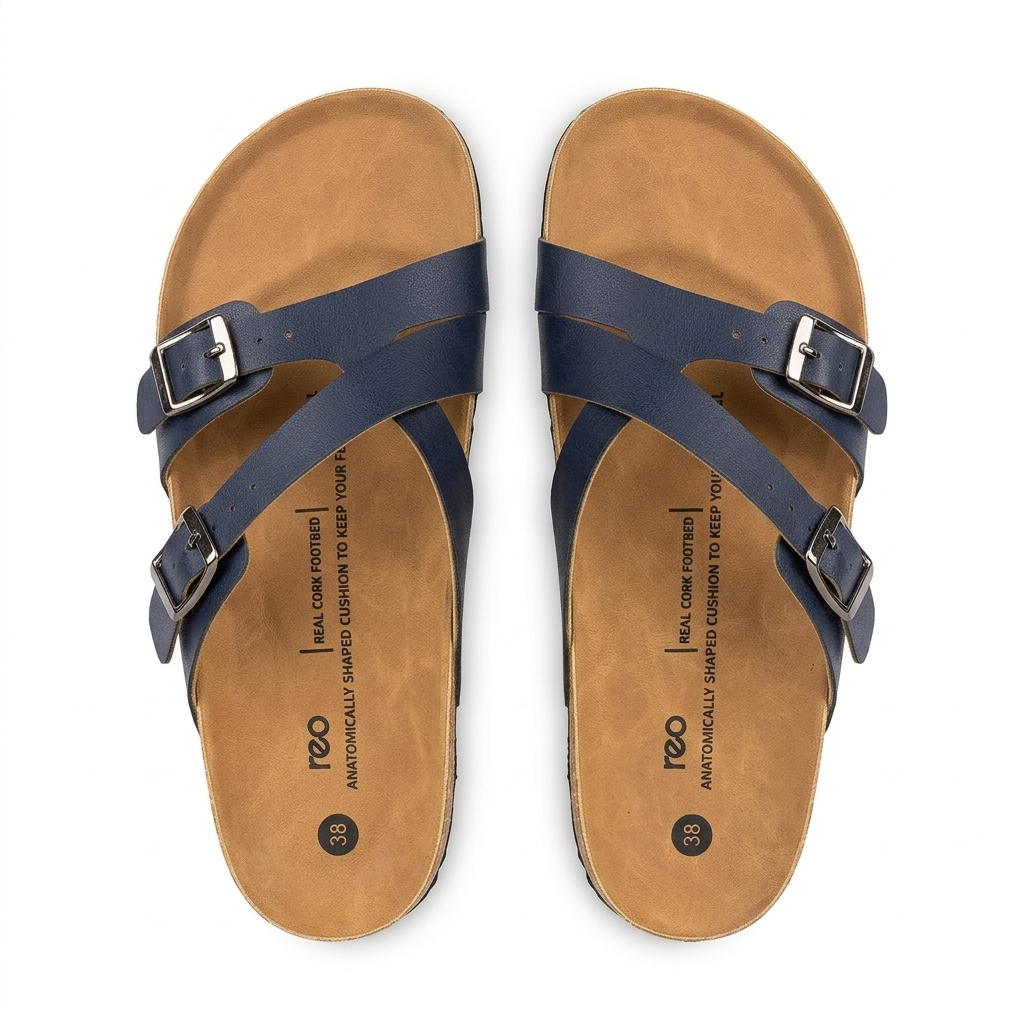 Cherie Buckle Strap Cork Summer Sliders