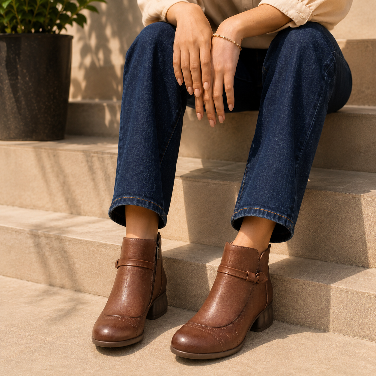 Hyde Leather Comfort Ankle Zip Boots