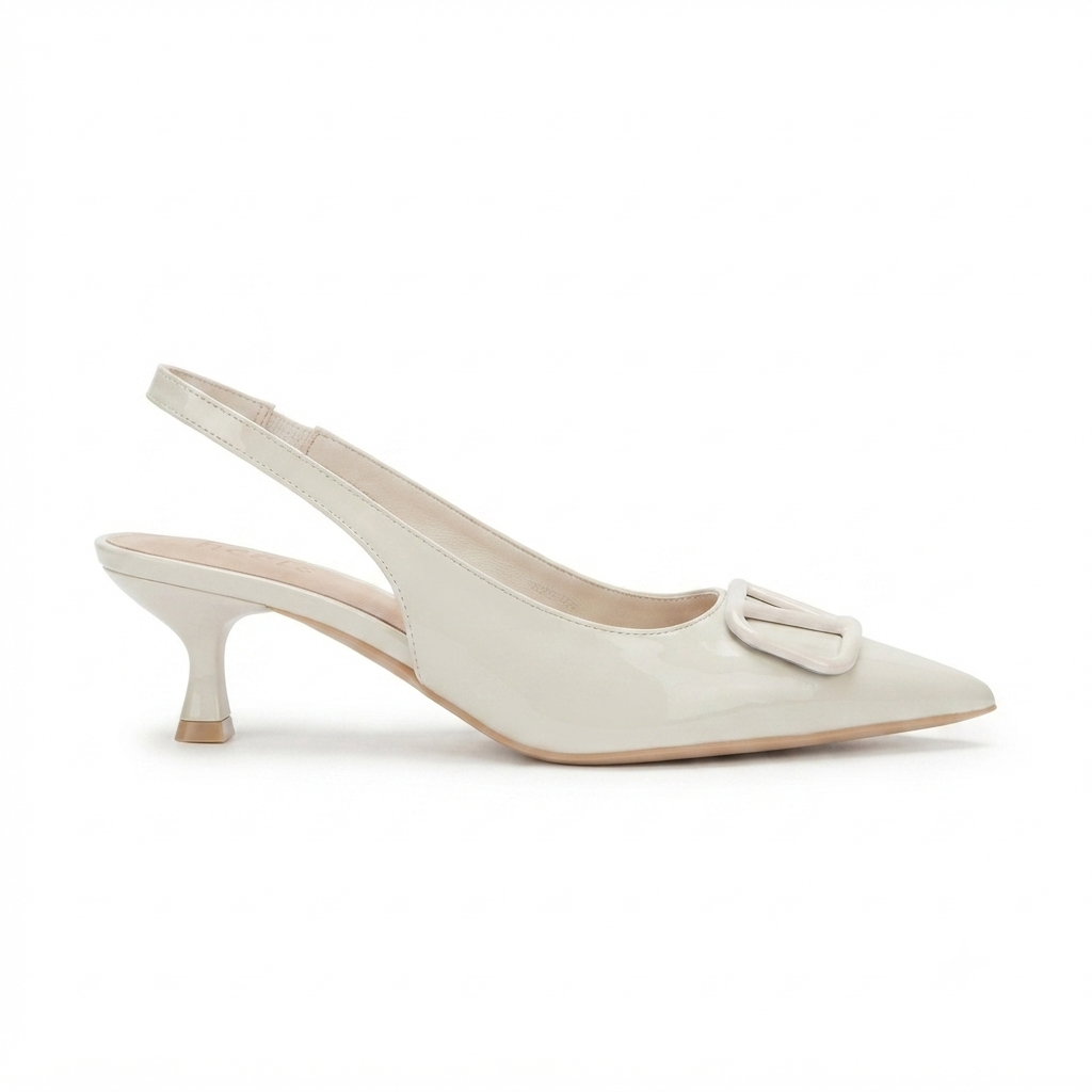 Valeria Premium Patent Slingback Kitten Heels