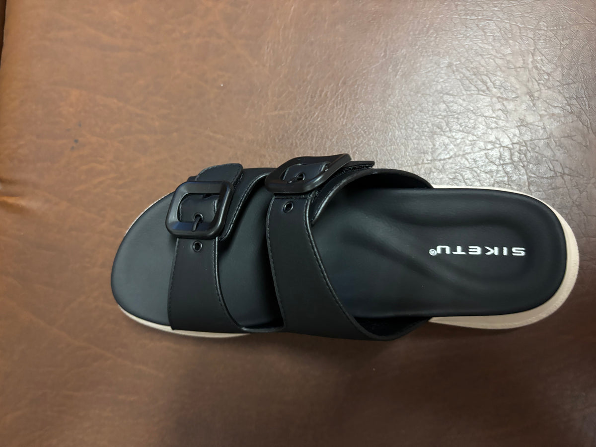 Suzy Lite Comfort Chunky Summer Slippers in Black - The Heels India