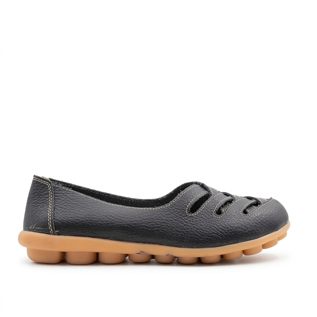 Zuri Criss Cross Comfort Leather Loafers - The Heels India