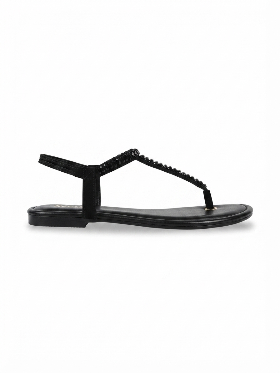 Renessa Embellished Back Elastic Flat Everyday Sandals