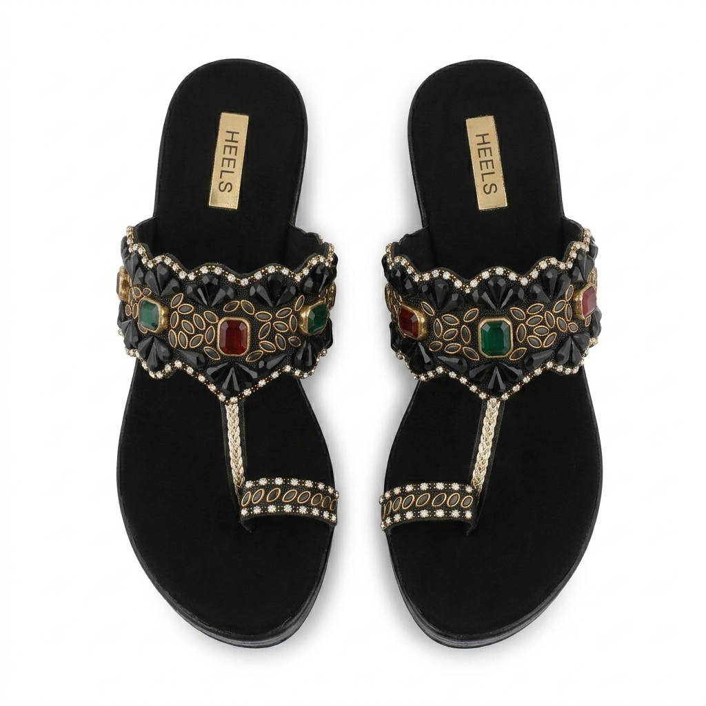 Noor Embellished Ethnic Fancy Wedge Heels
