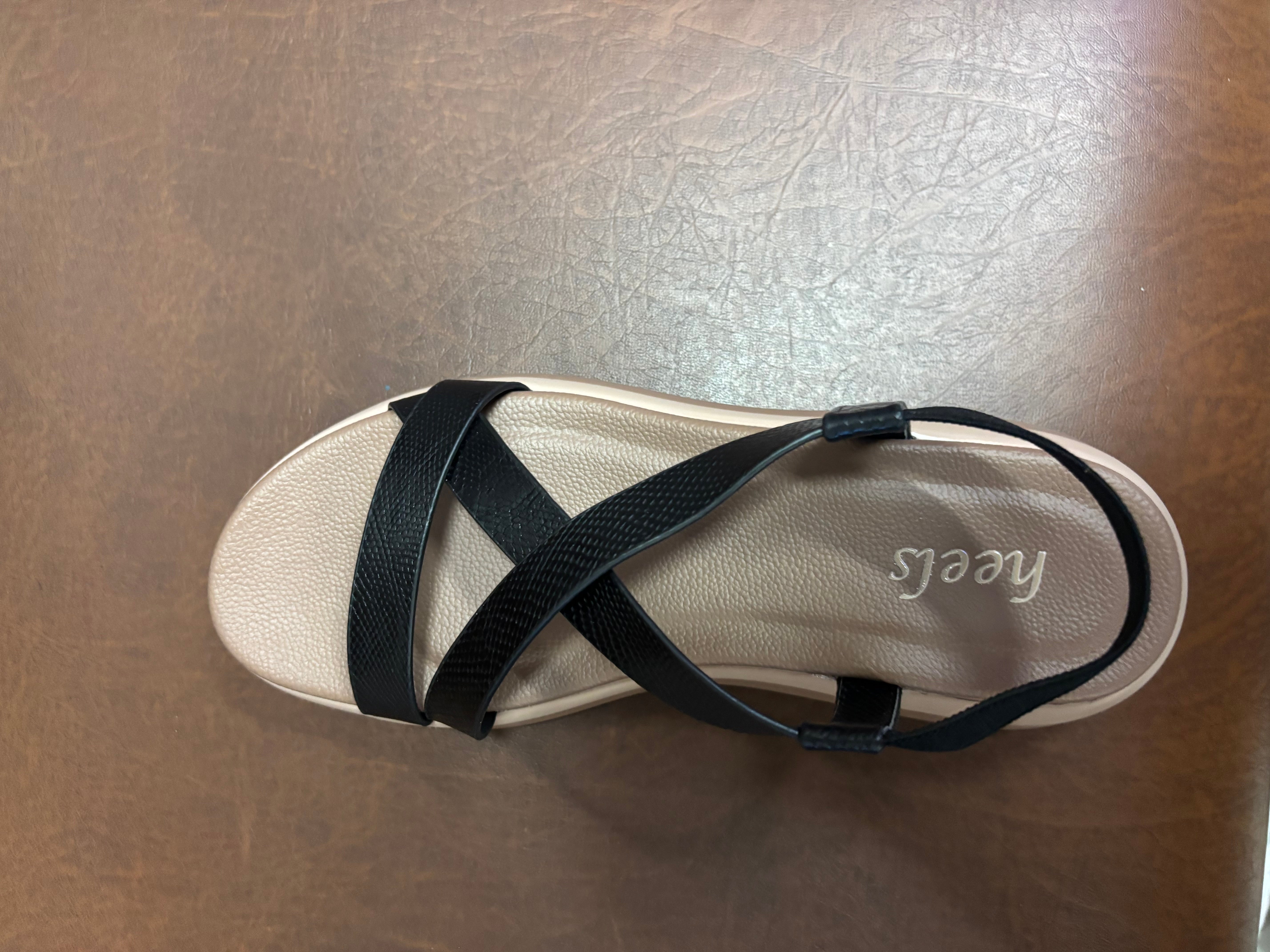 Frida Criss Cross Comfort Back Elastic Sandals