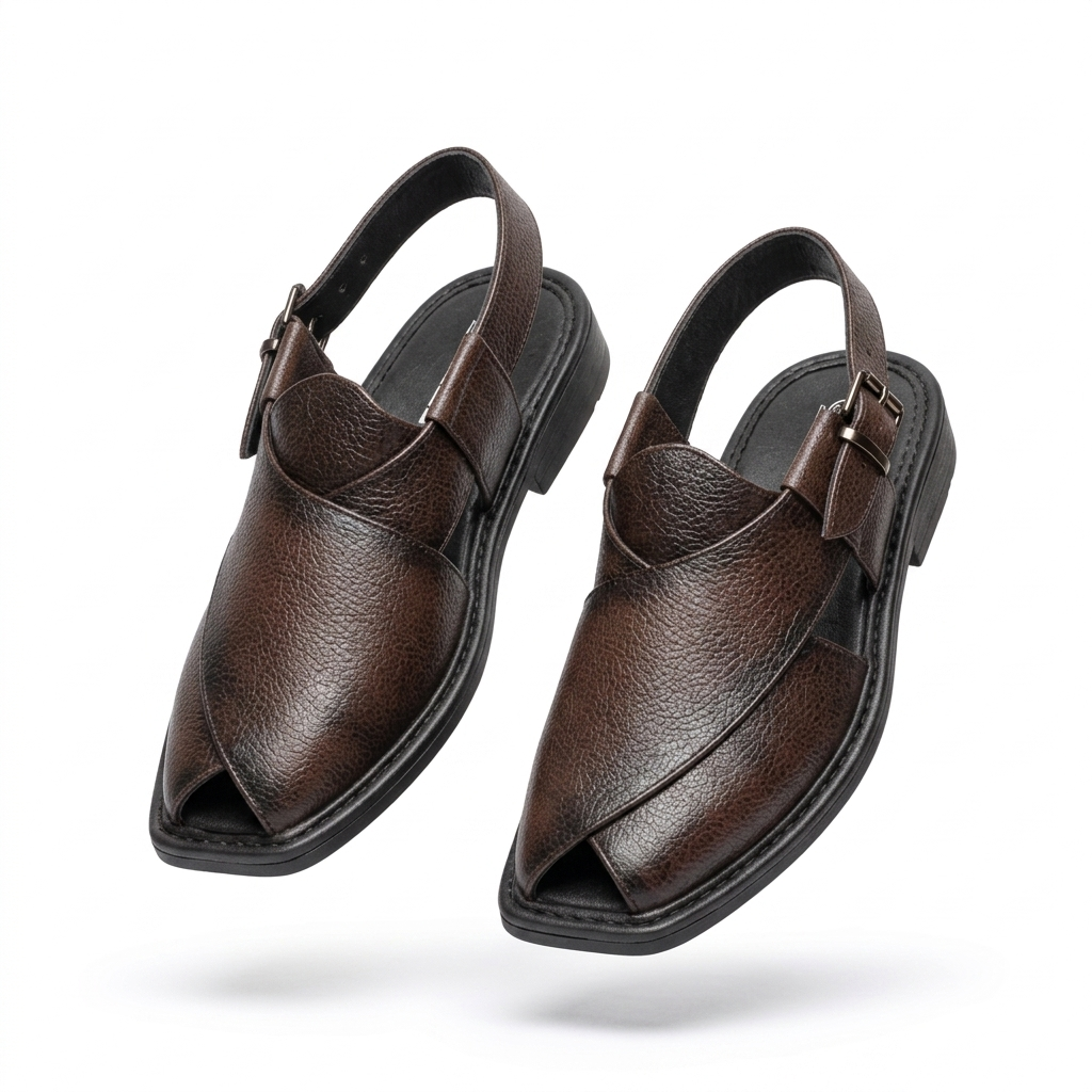 Cesar Leather Ethnic T Cut Peshawari Sandals