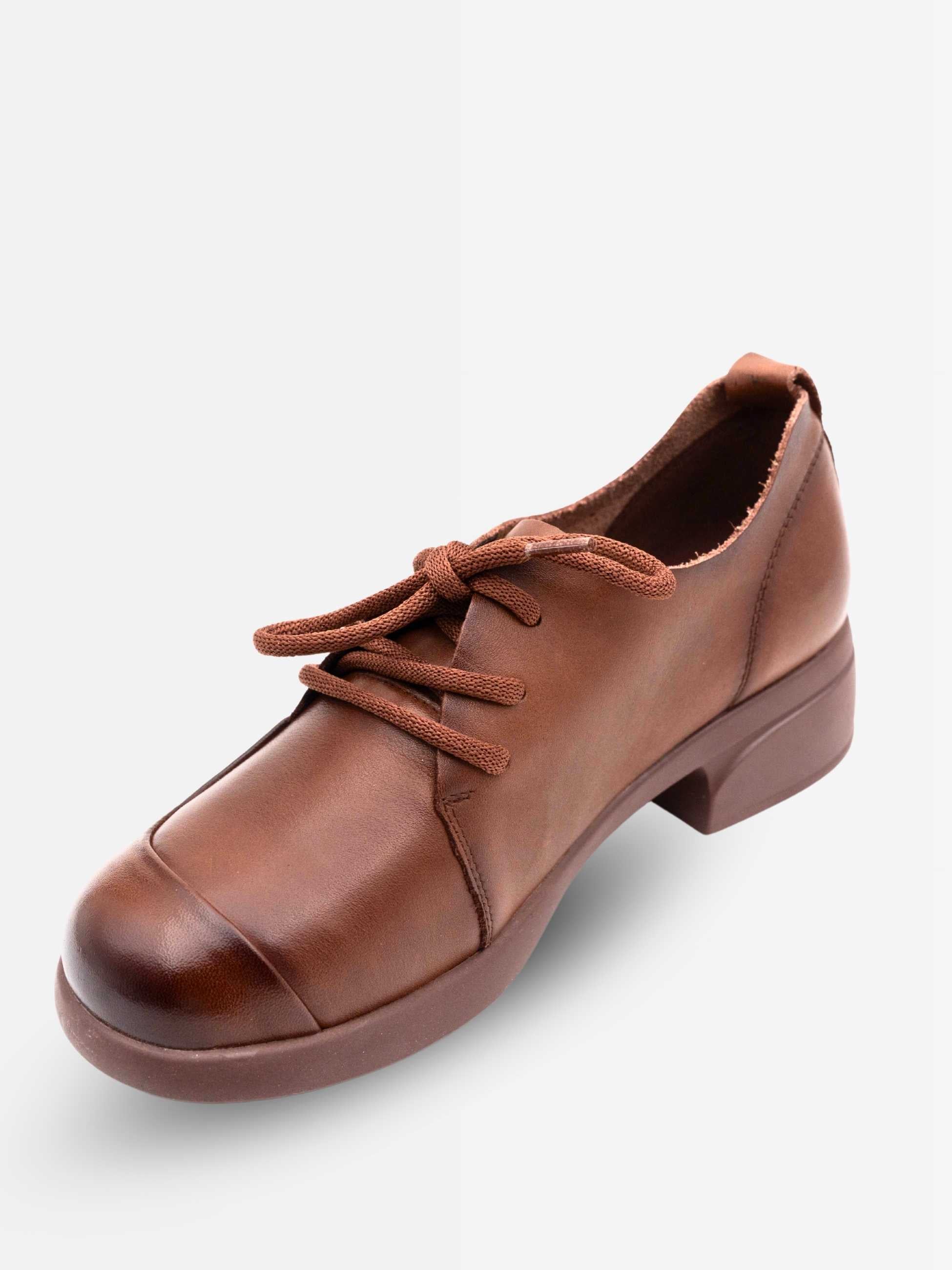Elle Leather Ankle Derby Shoes