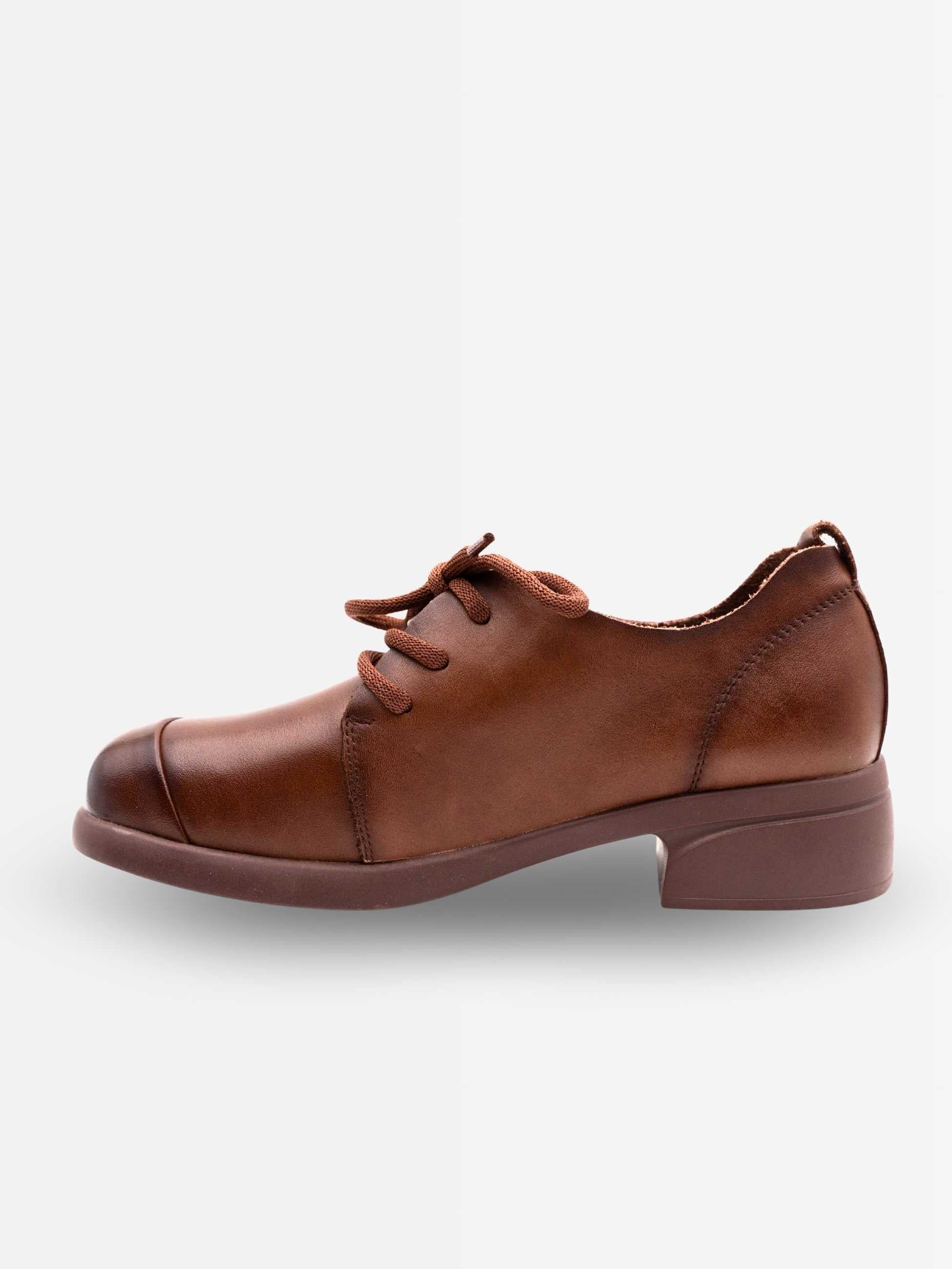 Elle Leather Ankle Derby Shoes
