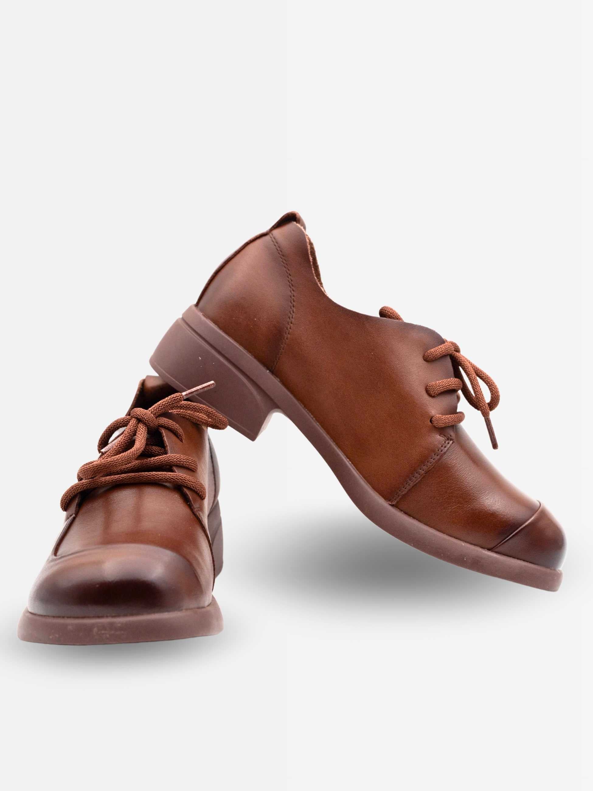 Elle Leather Ankle Derby Shoes