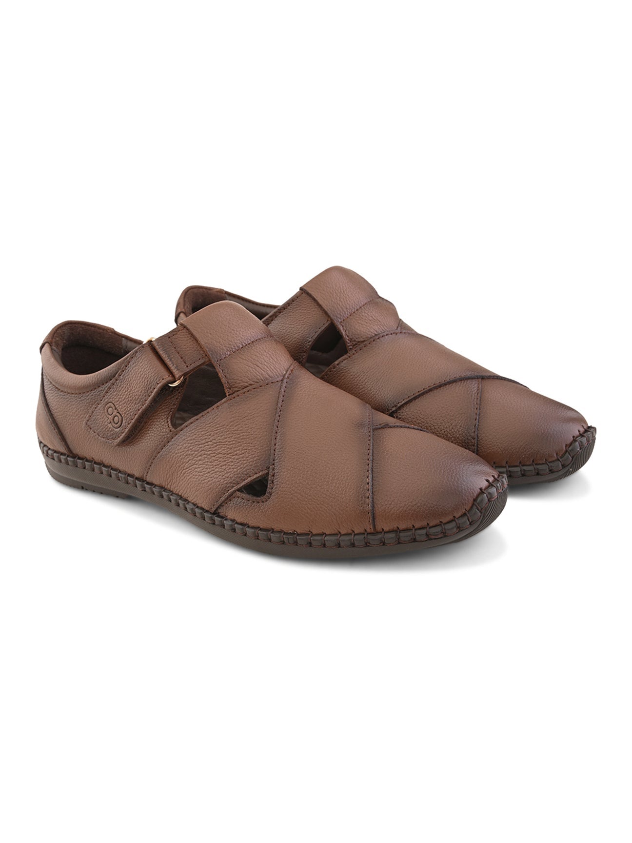 Monarch Brown Leather Sandals - The Heels India