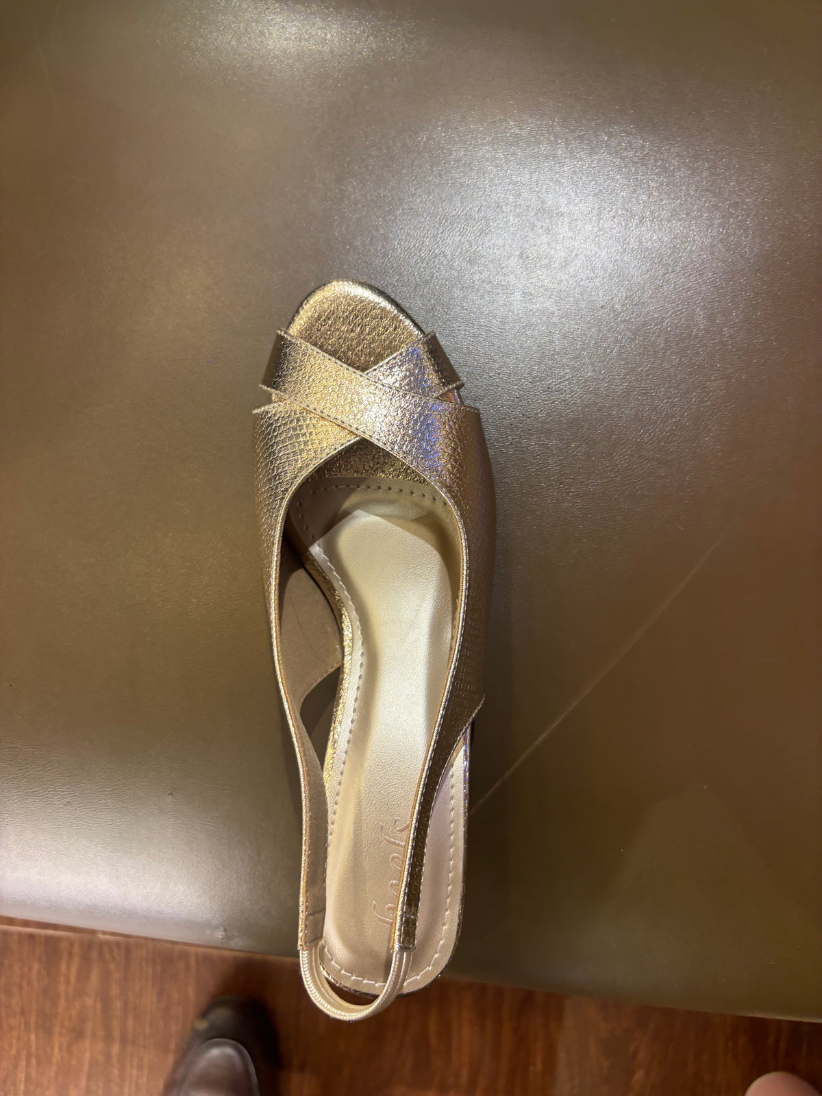 Delma 2.0 Fancy Peep Toe Kitten Heel Sandals in Gold - The Heels India