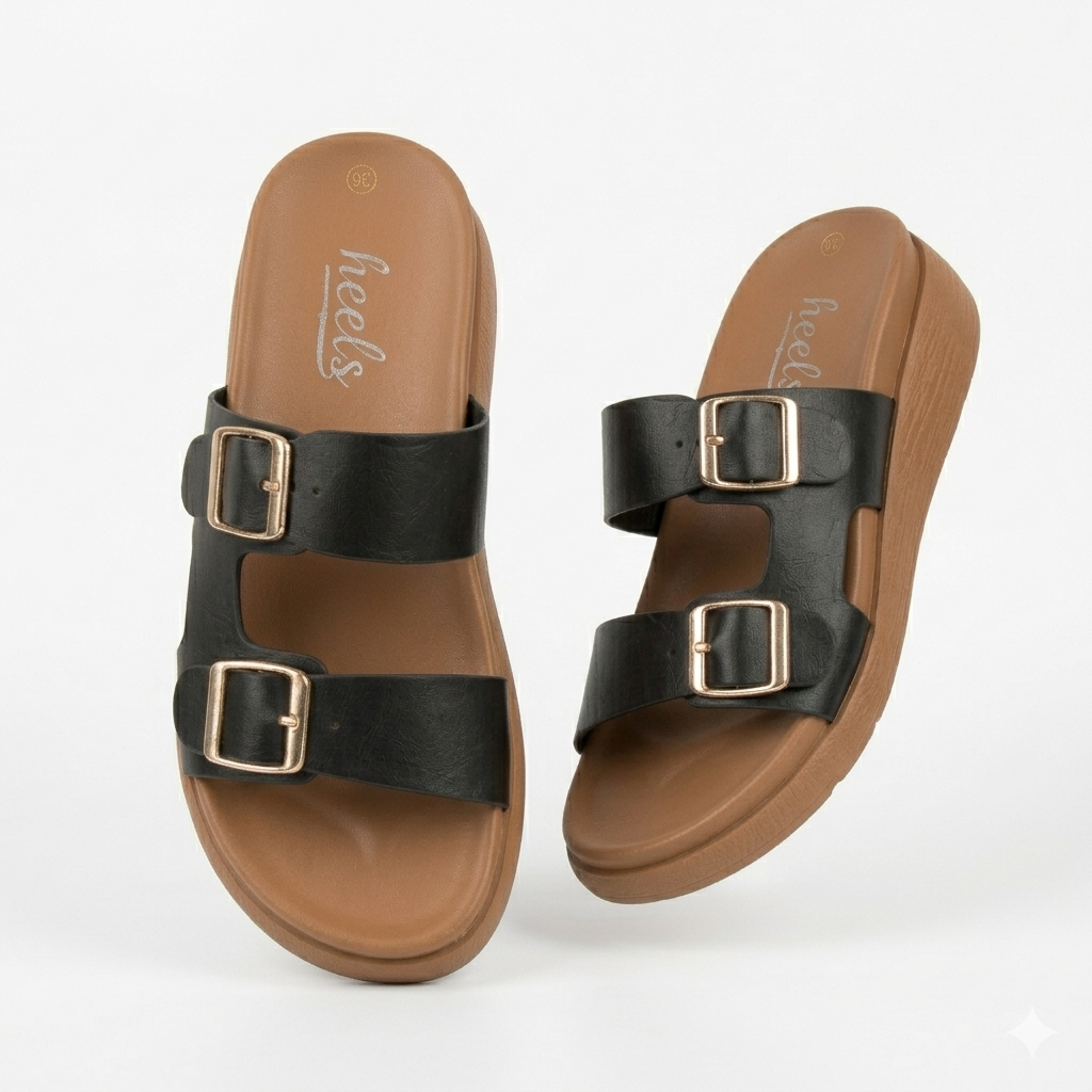 Ellie Double Strap Chunky Slippers