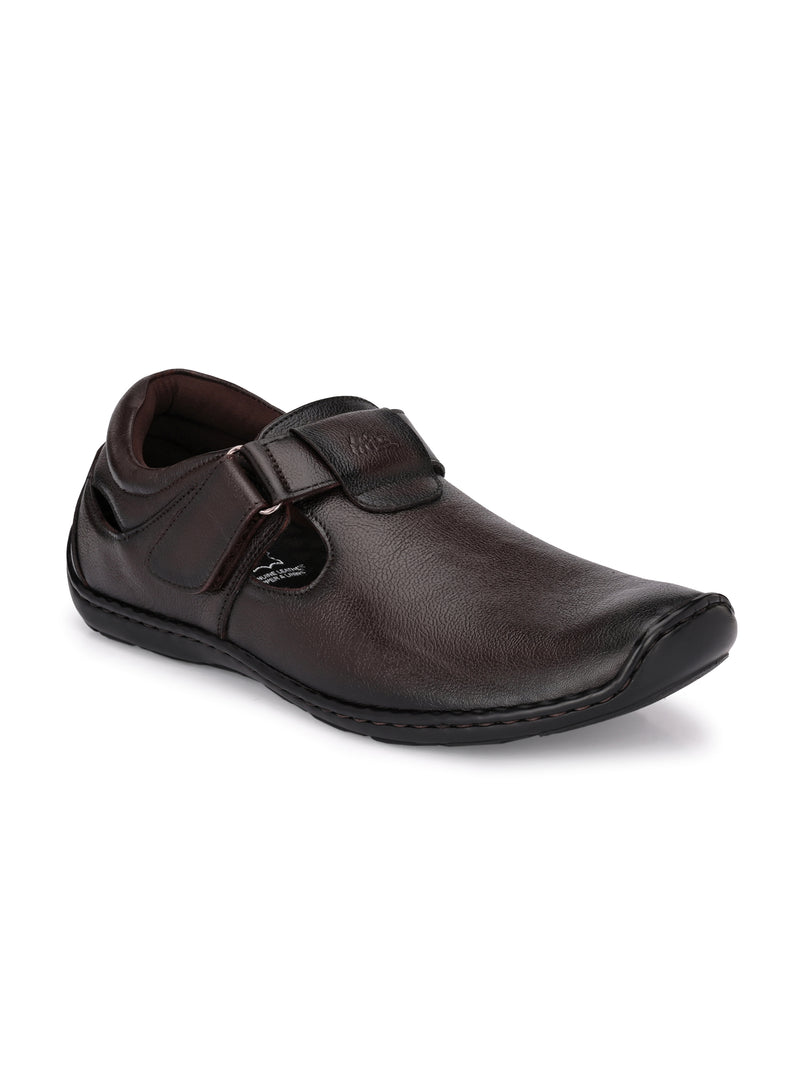 Brunel Leather Velcro Roman Sandals HT