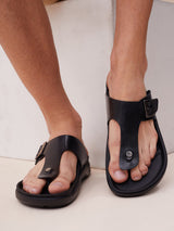 Piquè Leather Cushion Slippers - The Heels India