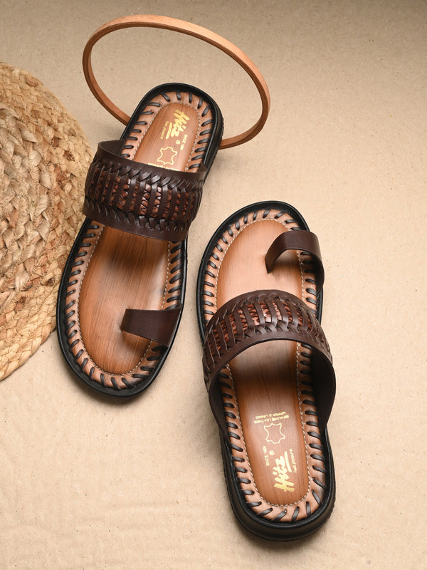 Solano Brown Leather Slippers HT