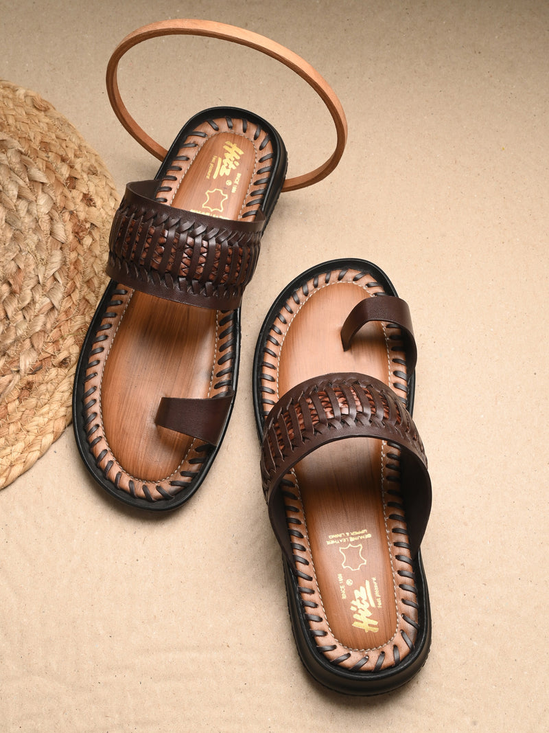 Solano Brown Leather Slippers HT