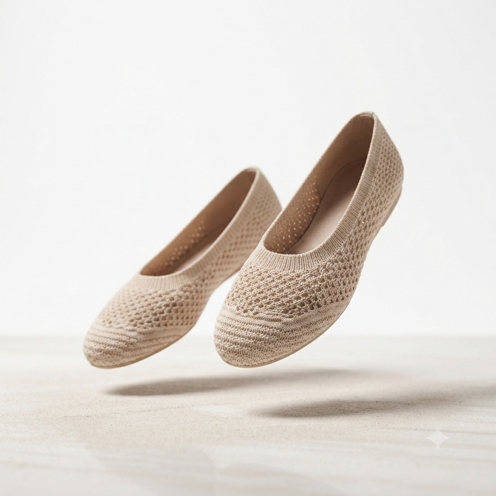 Grace Crochet Flat Flexi Comfort Ballerinas