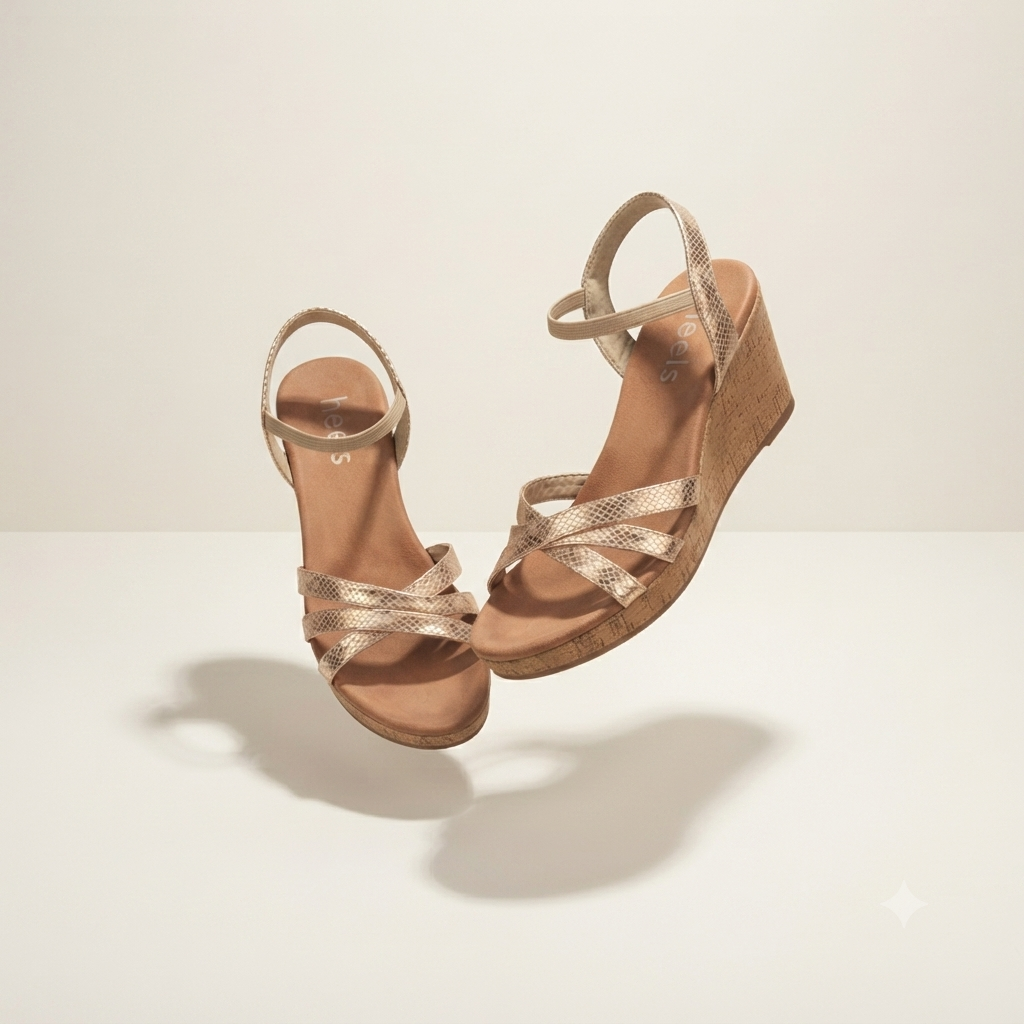 Lea Lightweight Peep Toe Wedge Platform Sandals