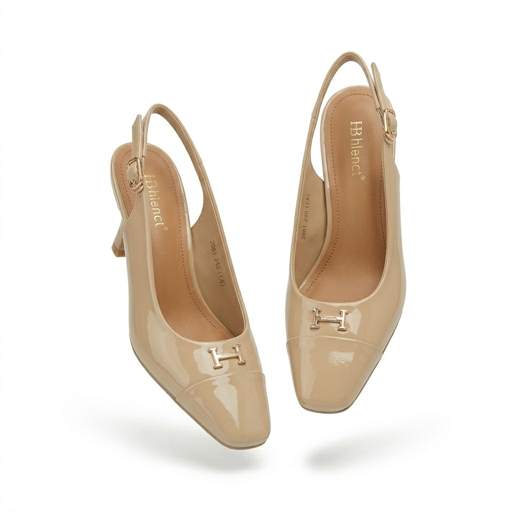 Julie Patent Sling Back Kitten Heels