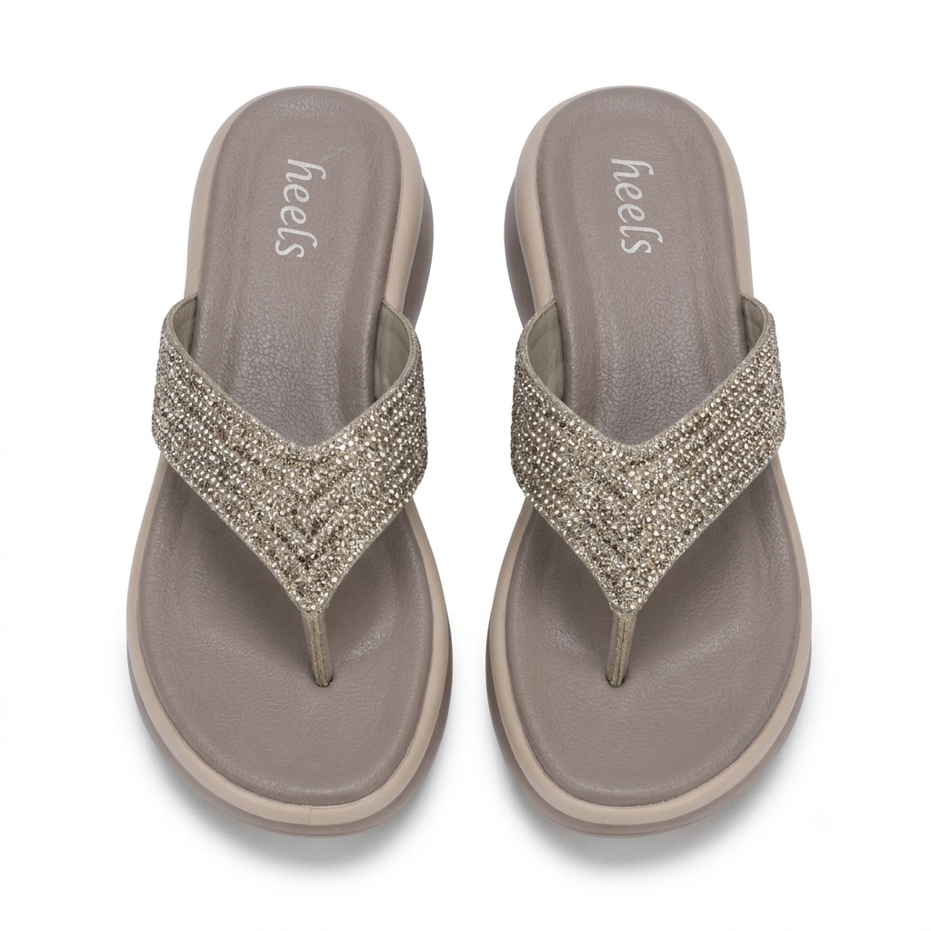 Emily 2.0 Chunky Cushion Bling Slippers
