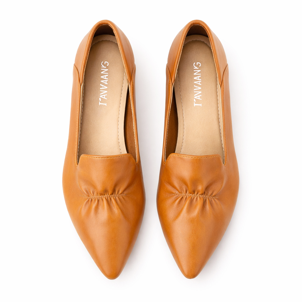 Lisbon Premium Leather Pointed Mid Heel Ballerinas