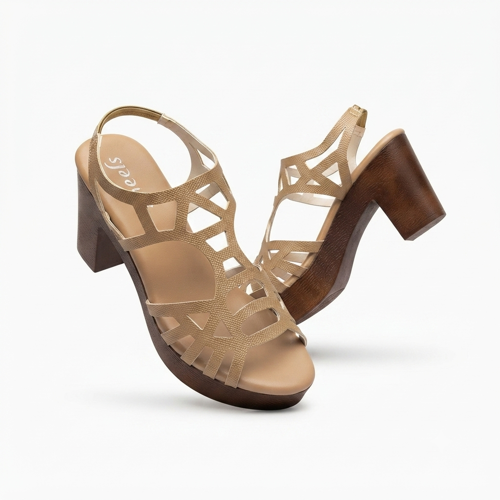 Kylin Platform Gladiator Peep Toe Block Heel Sandals