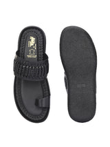 Solano Black Leather Slippers HT