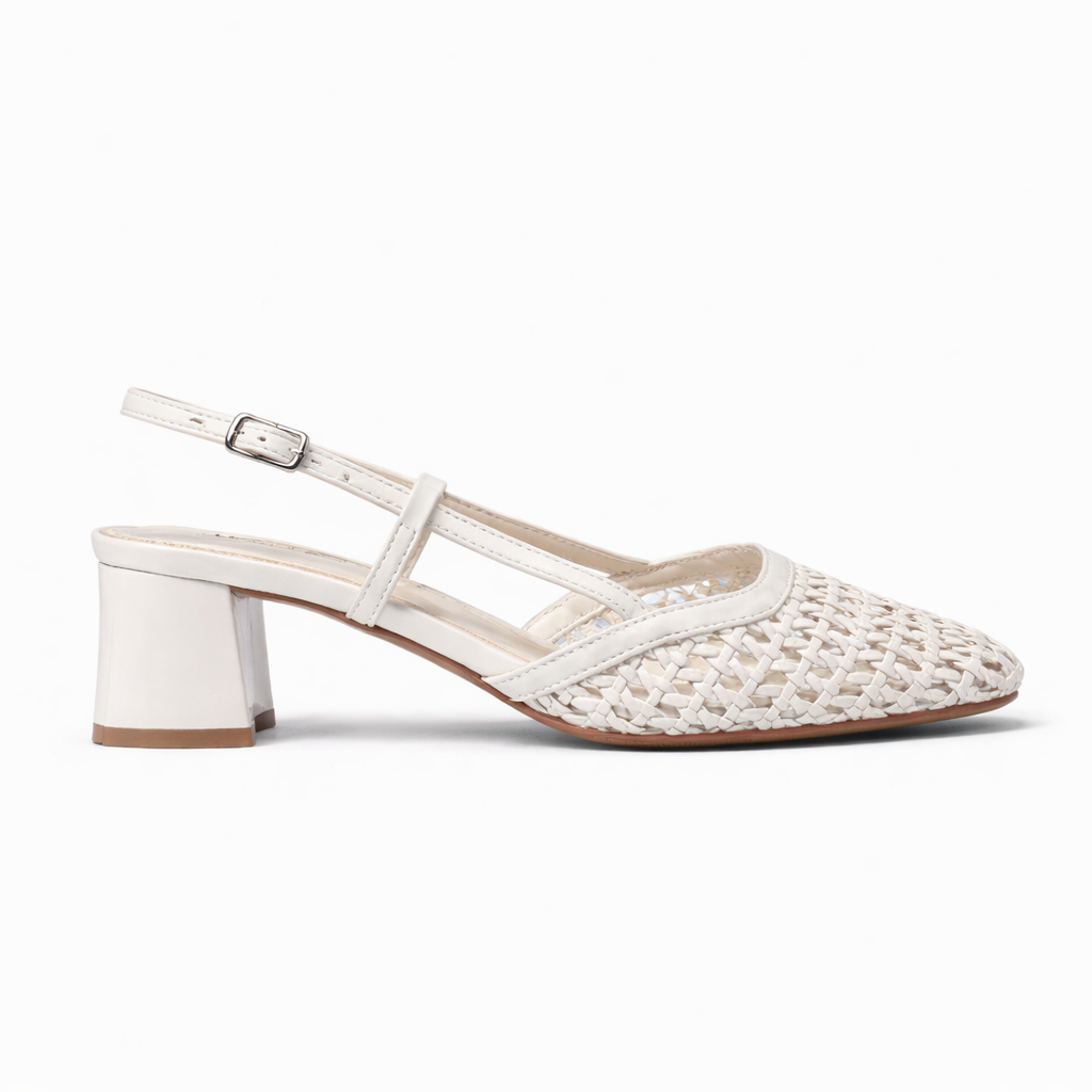 Izumi Premium Mesh Mid Heel Slingback Heels