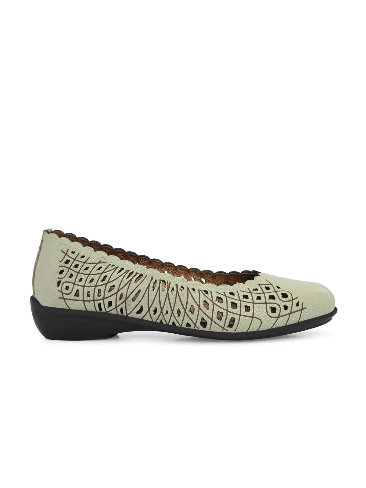 Keisha Perforated Cushioned Leather Ballerinas