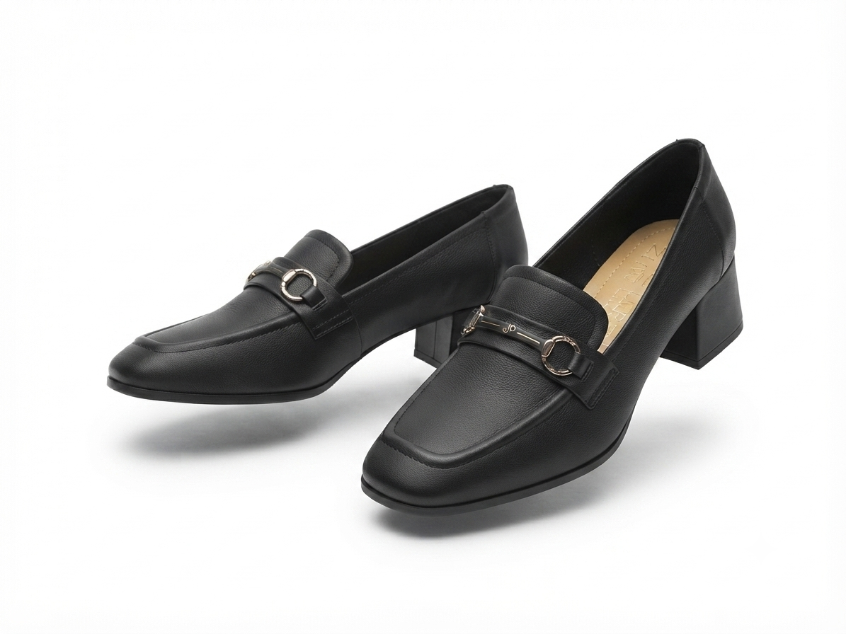 Melissa Premium Leather Block Heel Loafers