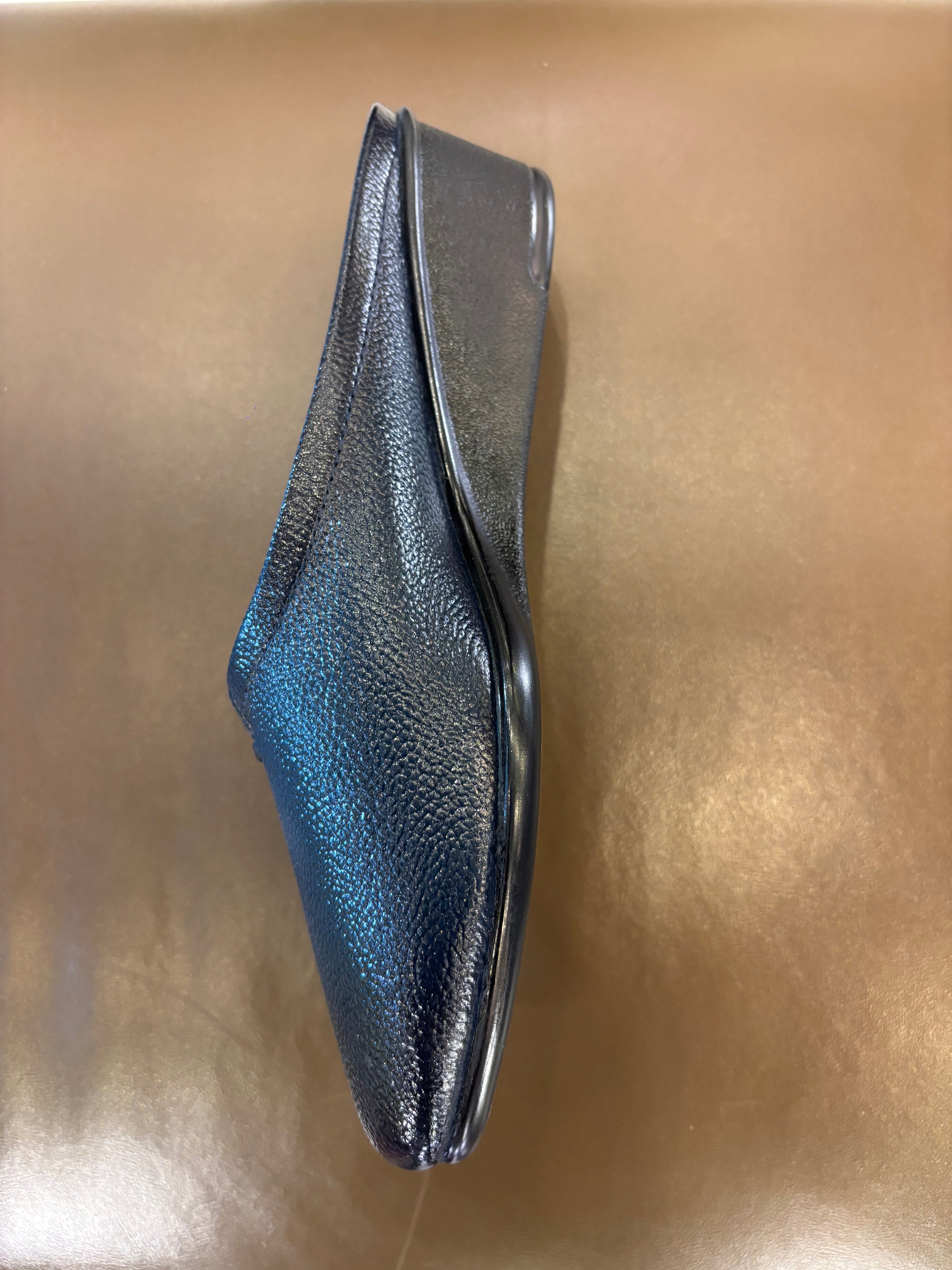 Cherie Leather Back Open Wedge Heel Mules