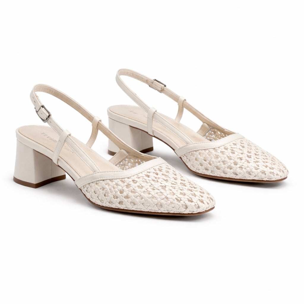 Izumi Premium Mesh Mid Heel Slingback Heels