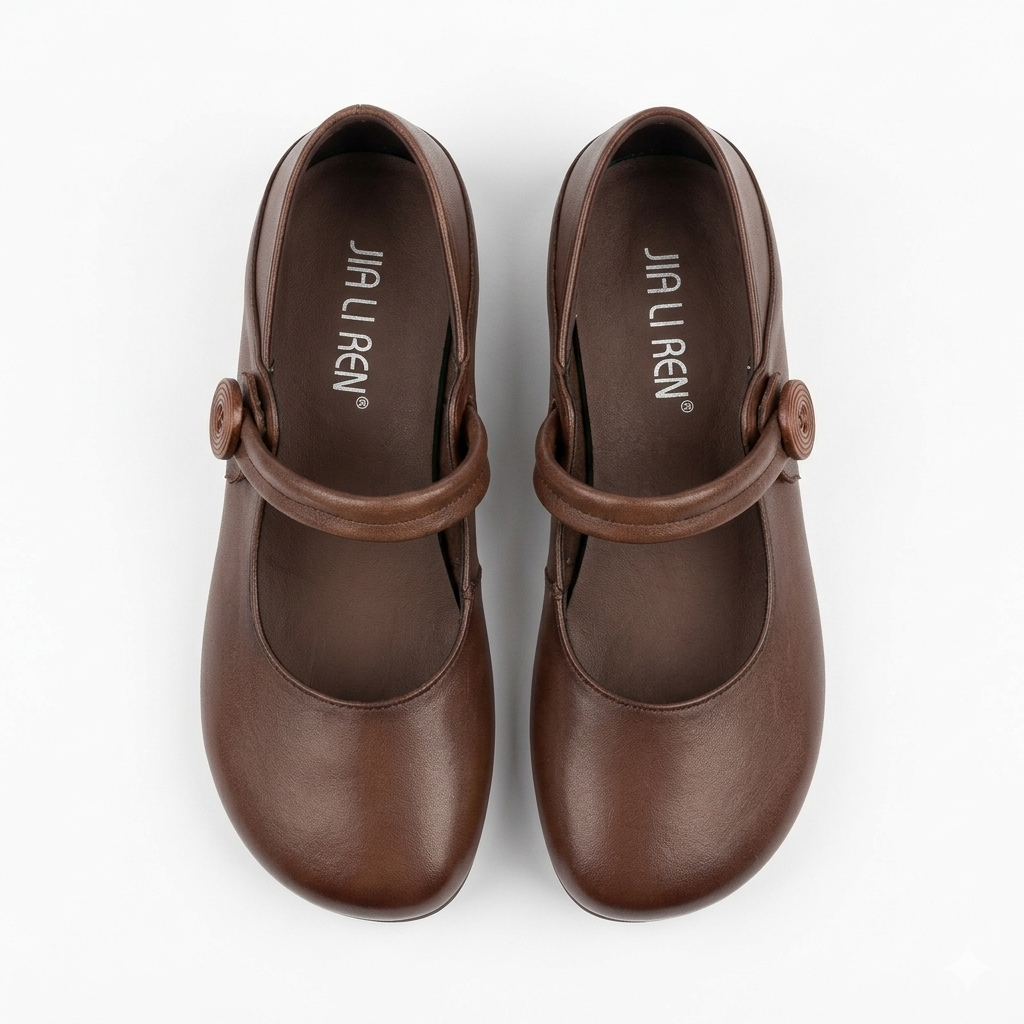 Geisha Premium Leather Mary Jane Ballerinas
