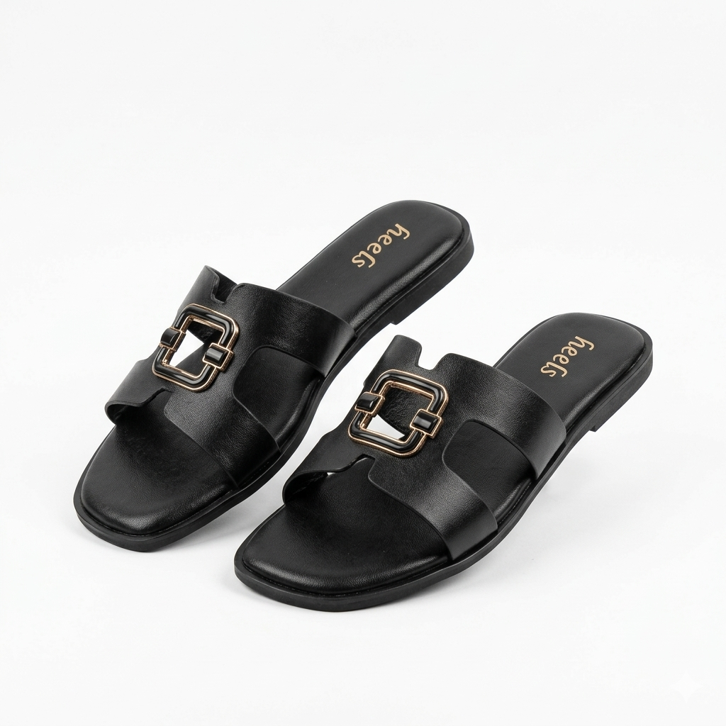Sasha Buckled Flat Summer Sliders