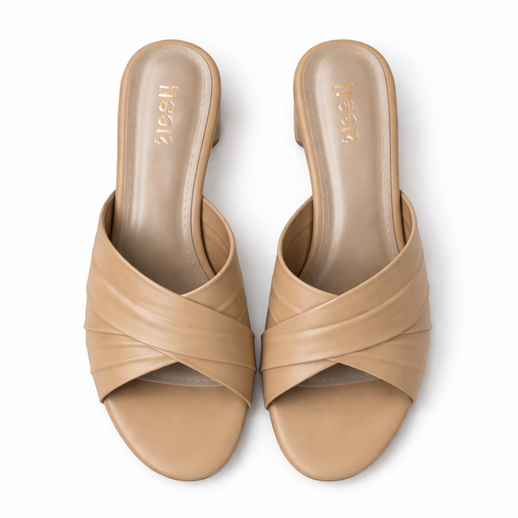 Jenny Swirl Peep Toe Block Heels