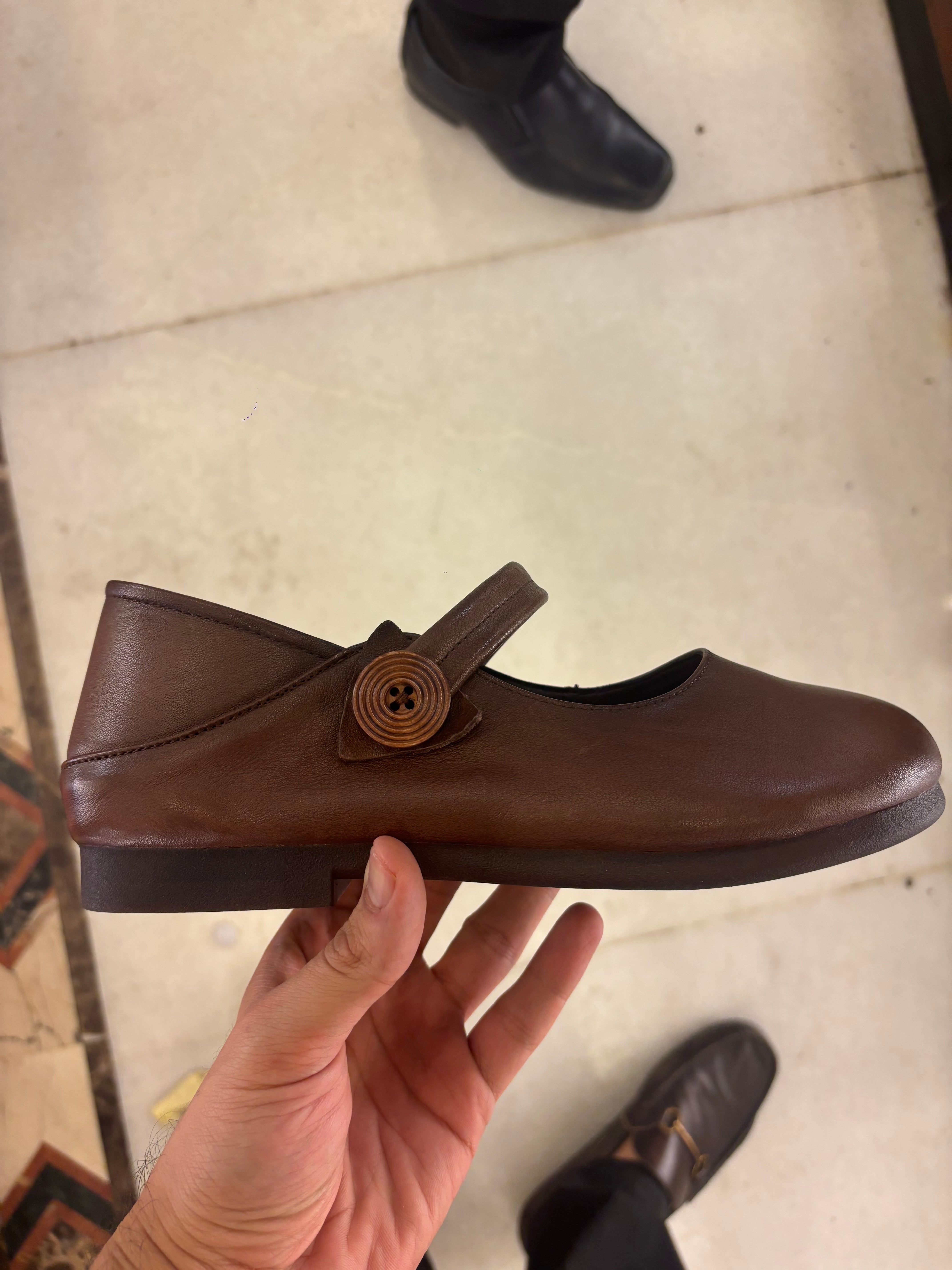 Geisha Premium Leather Mary Jane Ballerinas