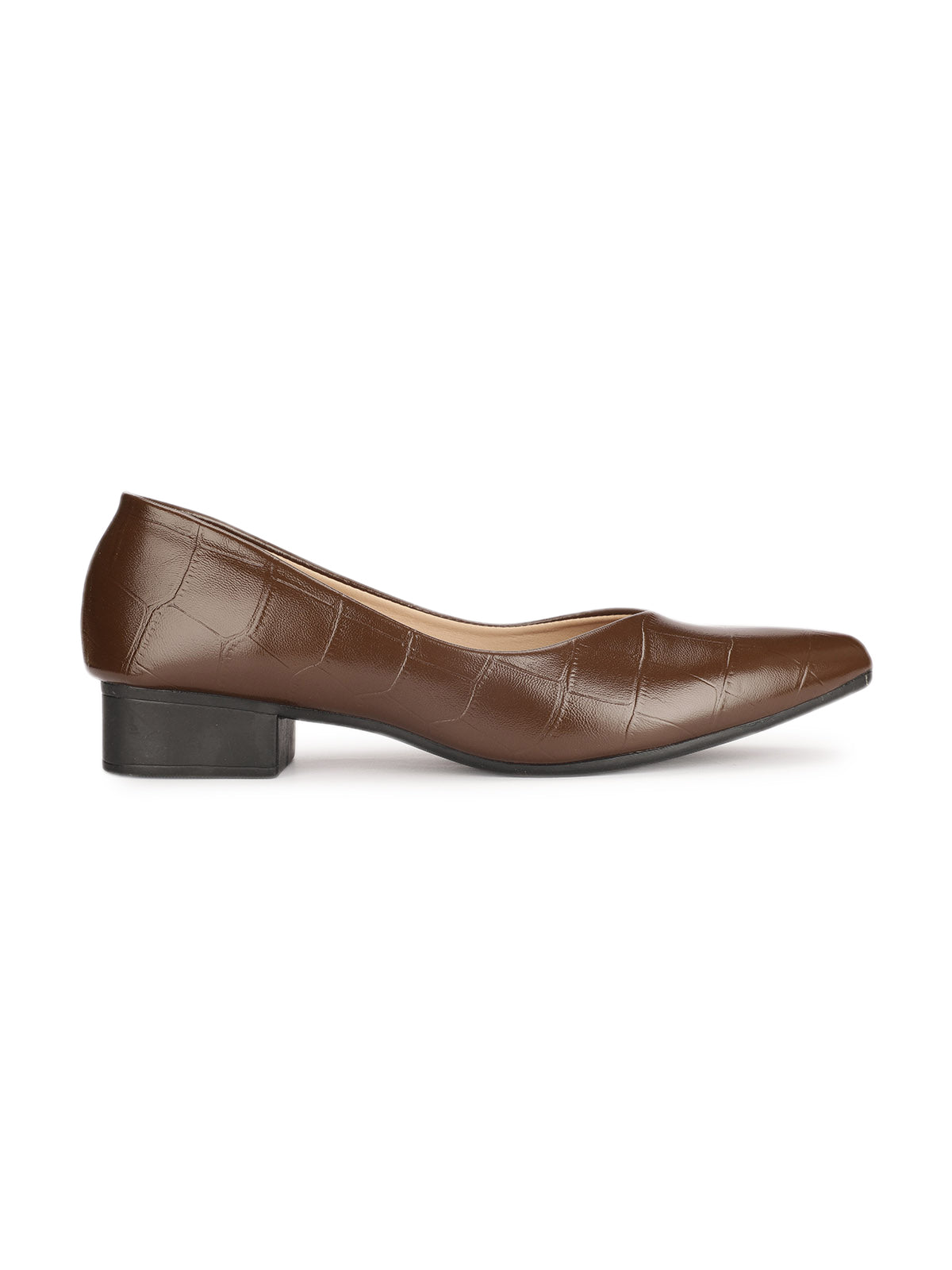 Larisa Croco Pointed Ballerinas