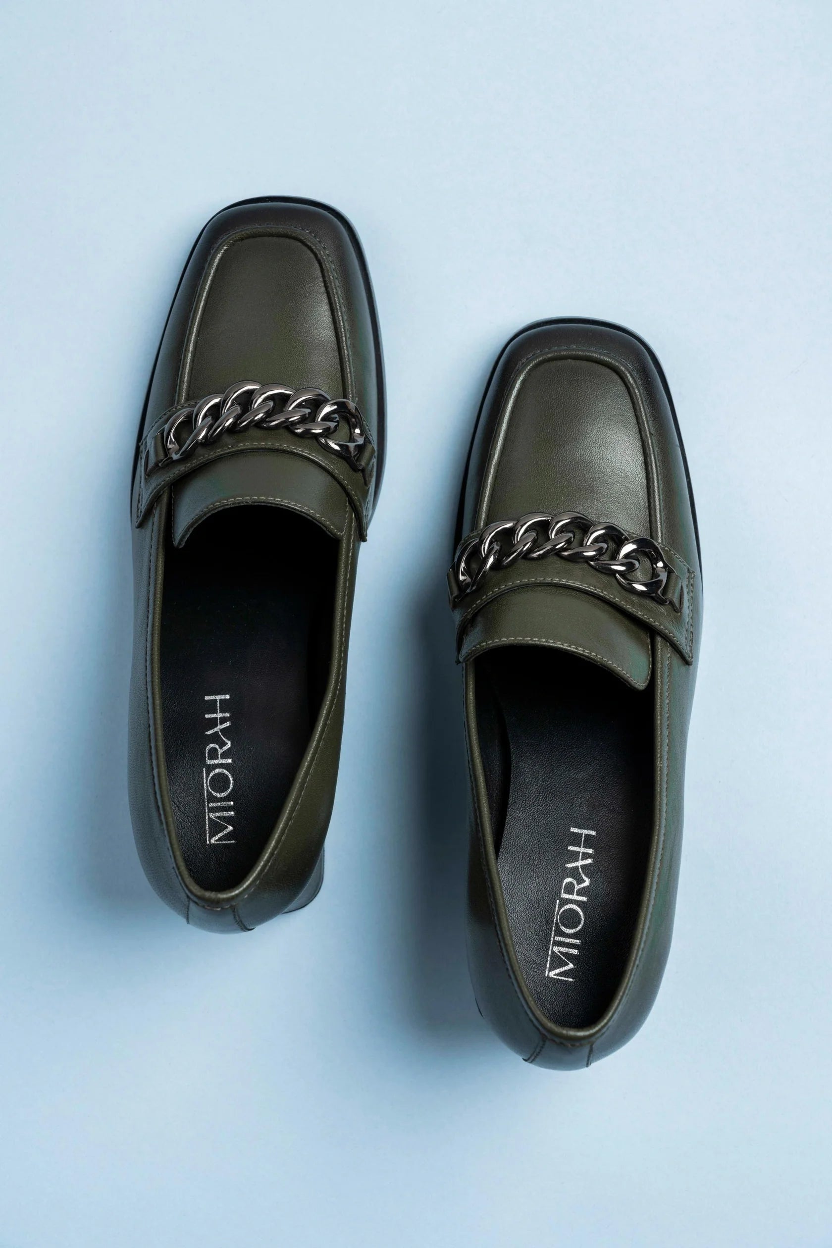 CHIC Premium Leather Block Heel Loafers