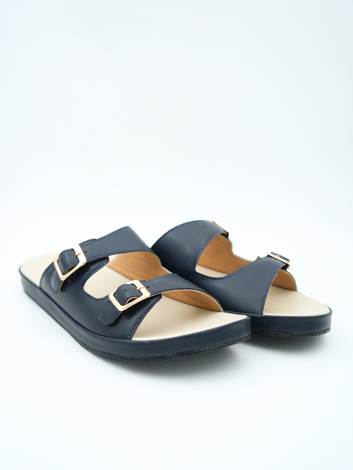 Brittany Cushioned Double Strap Sliders
