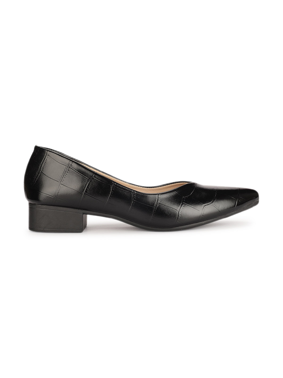 Larisa Croco Pointed Ballerinas