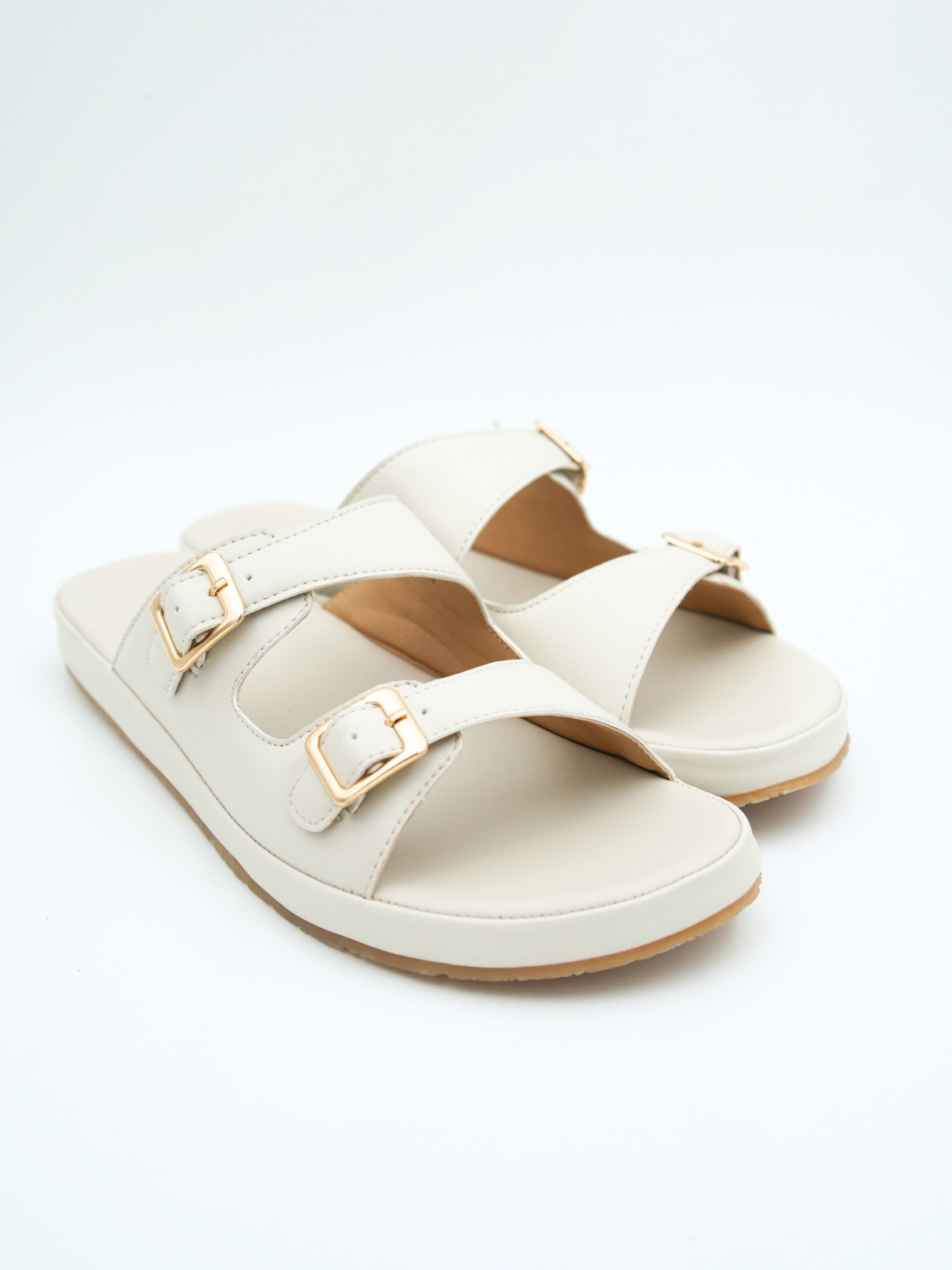 Brittany Cushioned Double Strap Sliders