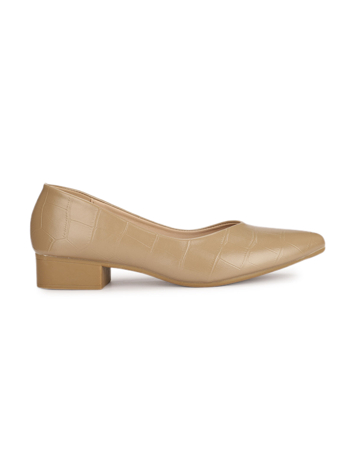 Larisa Croco Pointed Ballerinas