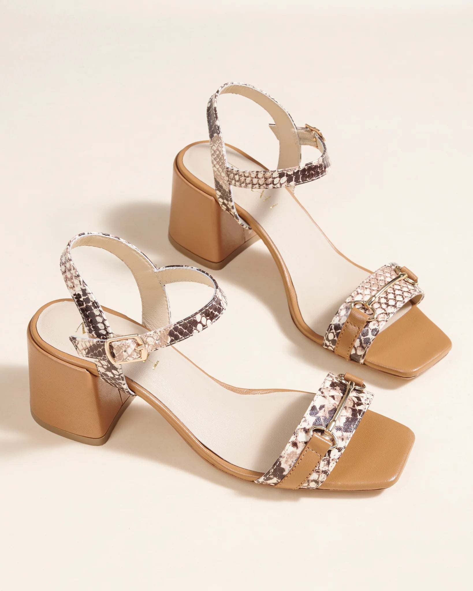 BELLA Premium Leather Ankle Strap Block Heel Sandals - The Heels India
