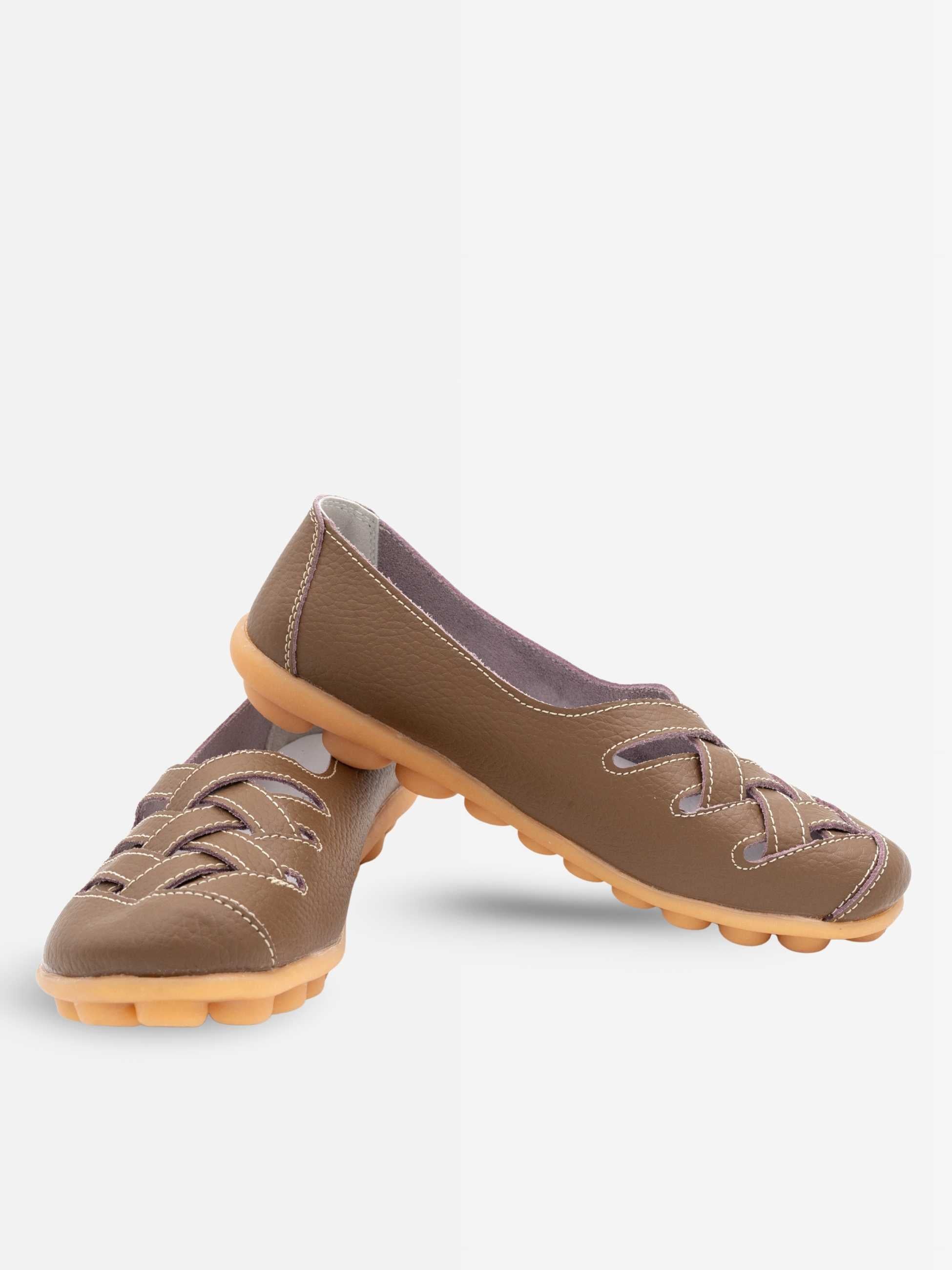 Zuri Criss Cross Leather Loafers
