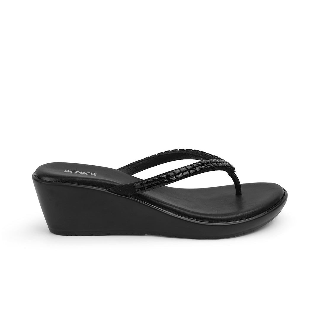 Mireta Embellished Comfort V Wedge Heel Slippers