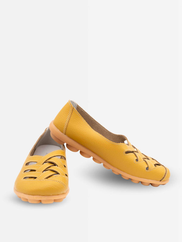 Zuri Criss Cross Leather Loafers
